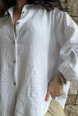 Hush Pillow Cotton Boyfriend Shirt White 