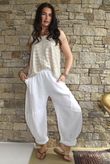 Hush Pillow Cotton Classic Barrel Pant White