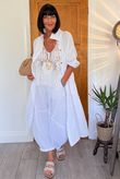 Hush Pillow Cotton Classic Barrel Pant White