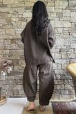 Hush Pillow Cotton French Tuck Shirt Chocolate