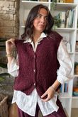 Hygge Boucle Knit Gilet Burgundy