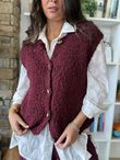 Hygge Boucle Knit Gilet Burgundy