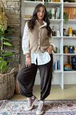 Hygge Boucle Knit Gilet Camel