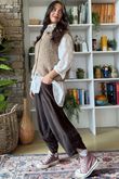 Hygge Boucle Knit Gilet Camel