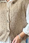 Hygge Boucle Knit Gilet Camel