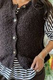 Hygge Boucle Knit Gilet Coffee Bean