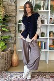 Hygge Boucle Knit Gilet Navy