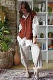 Hygge Boucle Knit Gilet Rust