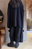 Iggy Boat Neck Tassle Blanket Knit Black