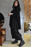 Iggy Cowl Neck Tassel Blanket Knit Black