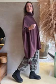 Iggy Cowl Neck Tassel Blanket Knit Maroon 