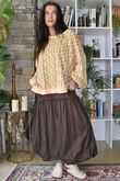 Indira Lantern Sleeve Sweatshirt Tuscan Sun & Tan