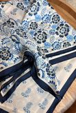 Indira Patchwork Silky Blend Square Scarf Blue /20=