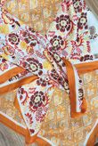 Indira Patchwork Silky Blend Square Scarf Orange /20=
