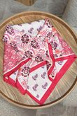 Indira Patchwork Silky Blend Square Scarf Pink /20=