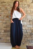 Jo Jo Bloom Barrel Pant Navy