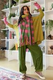 Joey Check Blanket Scarf Pink Green