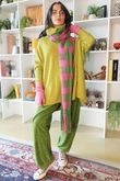 Joey Check Blanket Scarf Pink Green