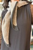 Jonti Border Knit Neckerchief Scarf Mocha & Earth