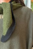 Jonti Border Knit Neckerchief Scarf Olive & Black