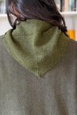 Jonti Border Knit Neckerchief Scarf Olive & Black