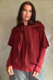 Jonti Knit XL Neckerchief Scarf Burgundy