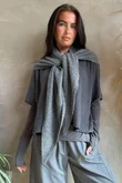 Jonti Knit XL Neckerchief Scarf Dark Grey