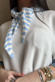 Jonti Stripe Knit Neckerchief Baby Blue **