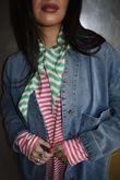 Jonti Stripe Knit Neckerchief Jade *