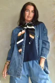 Jonti Stripe Knit Neckerchief Scarf 5