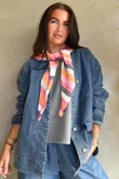 Jonti Stripe Knit Neckerchief Scarf 7