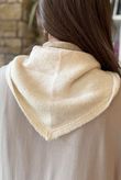 Jonti Border Knit Neckerchief Scarf Ecru & Oatmeal