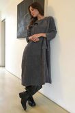 Jumbo Cord Ruffle Sac Dress Graphite /9