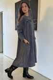 Jumbo Cord Ruffle Sac Dress Graphite /9