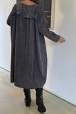 Jumbo Cord Ruffle Sac Dress Graphite /9