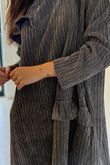 Jumbo Cord Ruffle Sac Dress Graphite /9