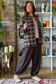 Keaton Plaid Military Jacket Coffee Bean