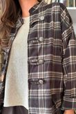 Keaton Plaid Military Jacket Coffee Bean