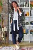 Keaton Plaid Military Jacket Navy