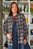 Keaton Plaid Military Jacket Navy
