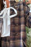 Keaton Plaid Military Jacket Navy
