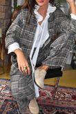 Keaton Plaid Military Jacket Steel