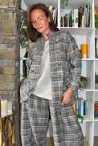 Keaton Plaid Military Jacket Steel