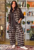 Keaton Plaid Tuck Barrel Pant Coffee Bean