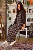 Keaton Plaid Tuck Barrel Pant Coffee Bean