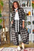 Keaton Plaid Tuck Barrel Pant Coffee Bean