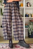 Keaton Plaid Tuck Barrel Pant Navy