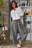 Keaton Plaid Tuck Barrel Pant Steel
