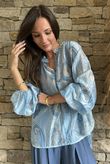 Kings Road Paisley Blouse Baby Blue /3=