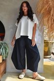 Kingsley Herringbone Scuba 7/8 Barrel Pant Navy